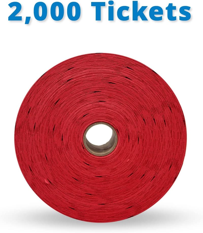 Premium Red Raffle Tickets - 2,000 Count Double Roll
