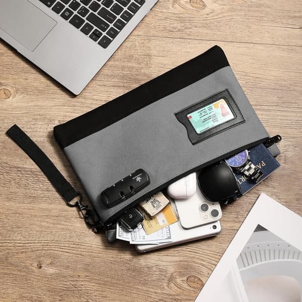 Durable Canvas Money Bag with Lock for Cash & Valuables