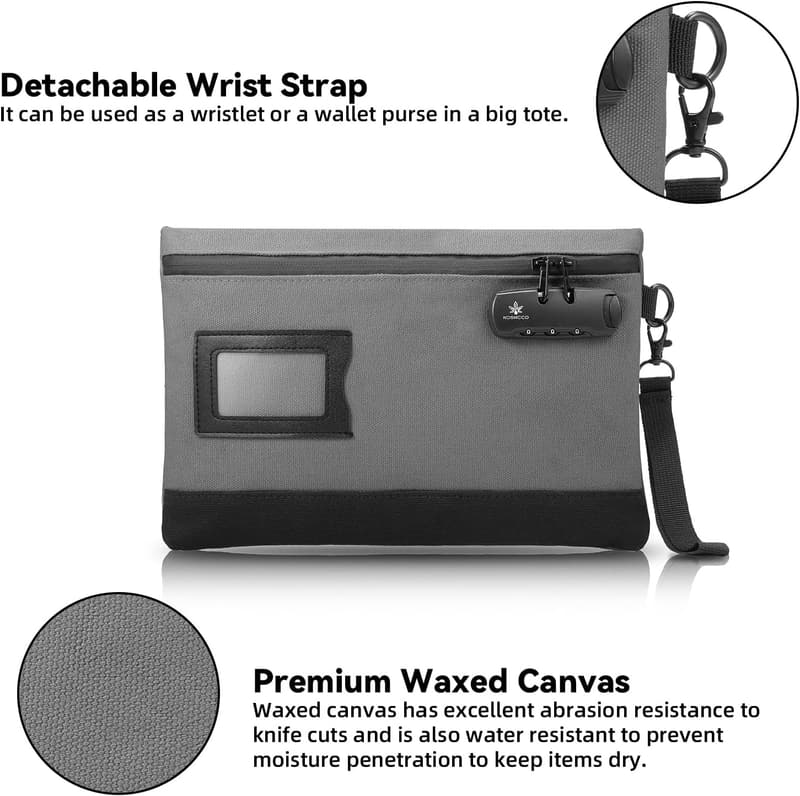 Durable Canvas Money Bag with Lock for Cash & Valuables