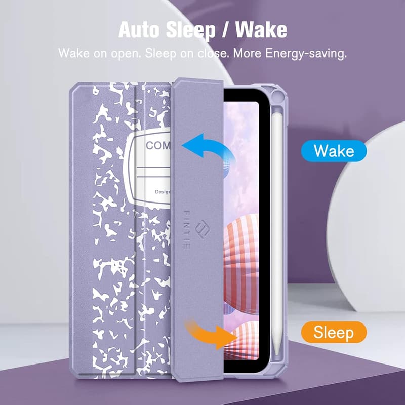 iPad Mini 7 & 6 Slim Shockproof Case with Pencil Holder