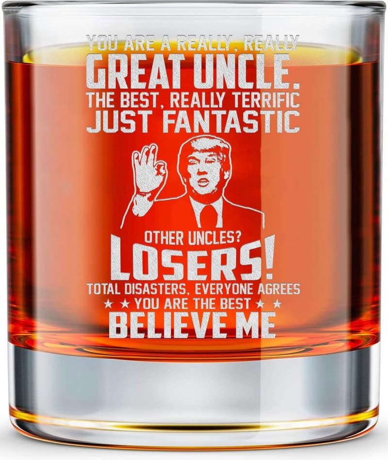 Funny Whiskey Glass for New Uncle - 10oz Gift from Niece/Nephew