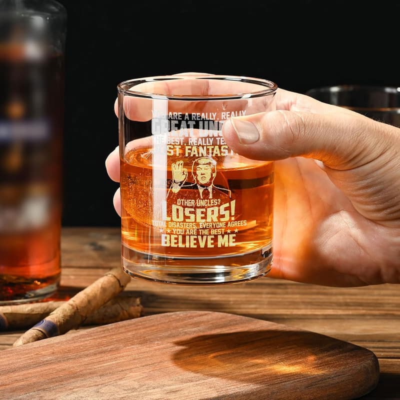 Funny Whiskey Glass for New Uncle - 10oz Gift from Niece/Nephew