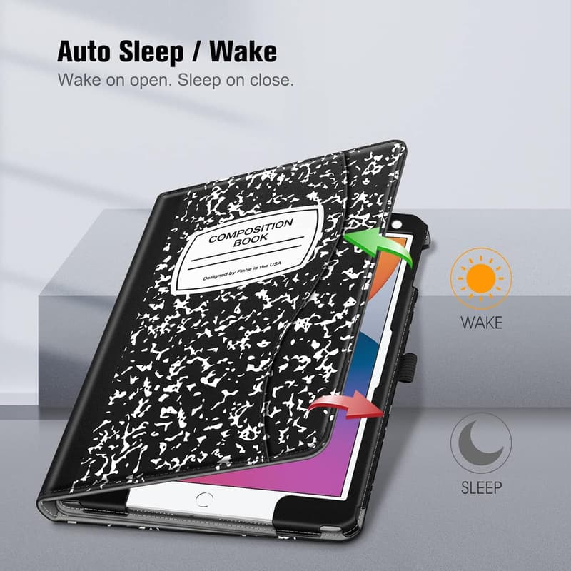 iPad 9th/8th/7th Gen Case with Multi-Angle Stand & Pencil Holder