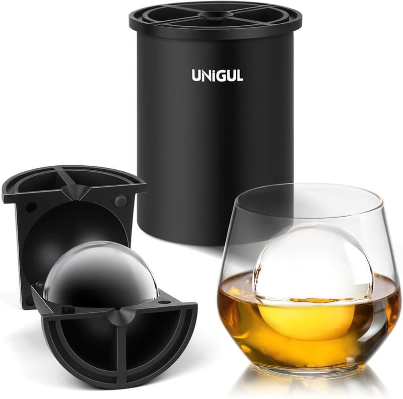Premium Stainless Steel Ice Ball Maker for Whiskey & Cocktails