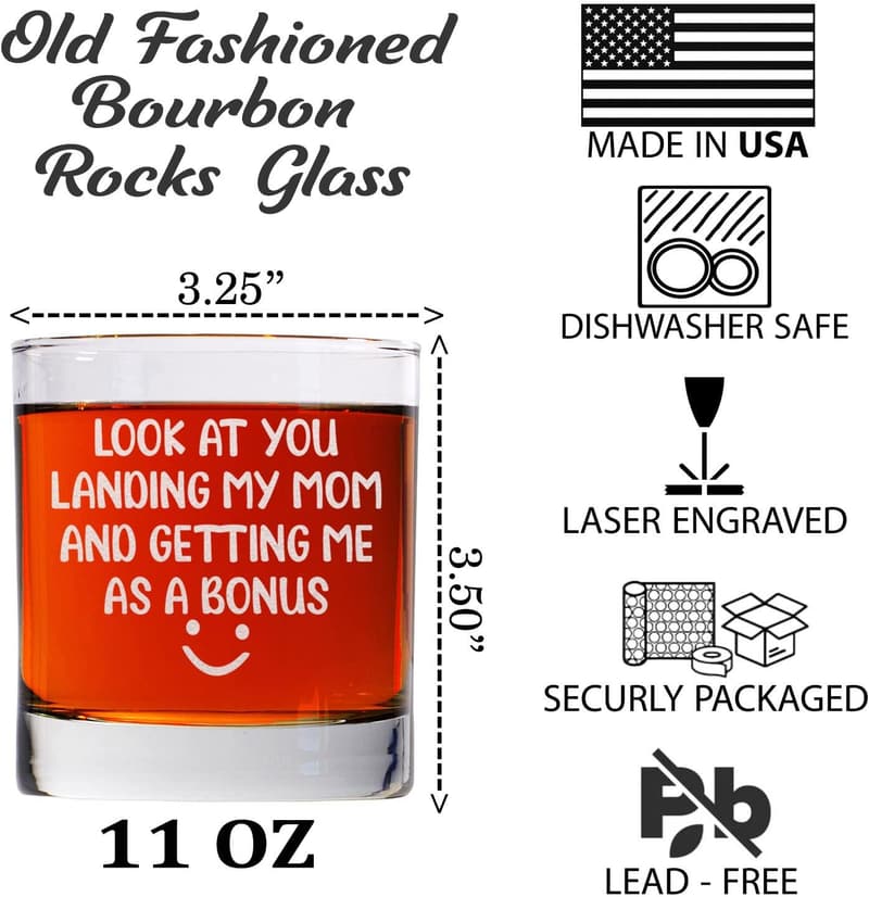 Sarcastic 11oz Whiskey Glass for Stepdad - Birthday Gift