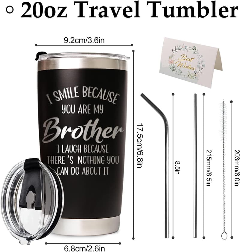 Christmas Gifts for Brothers - Tumbler Coffee Cup from Sister