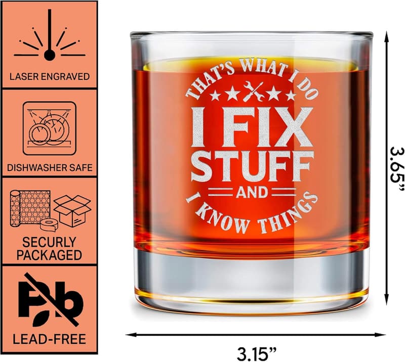 Father's Day 10oz Whiskey Rock Glass - 