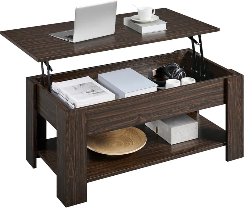 Lift Top Coffee Table with Hidden Storage - Espresso