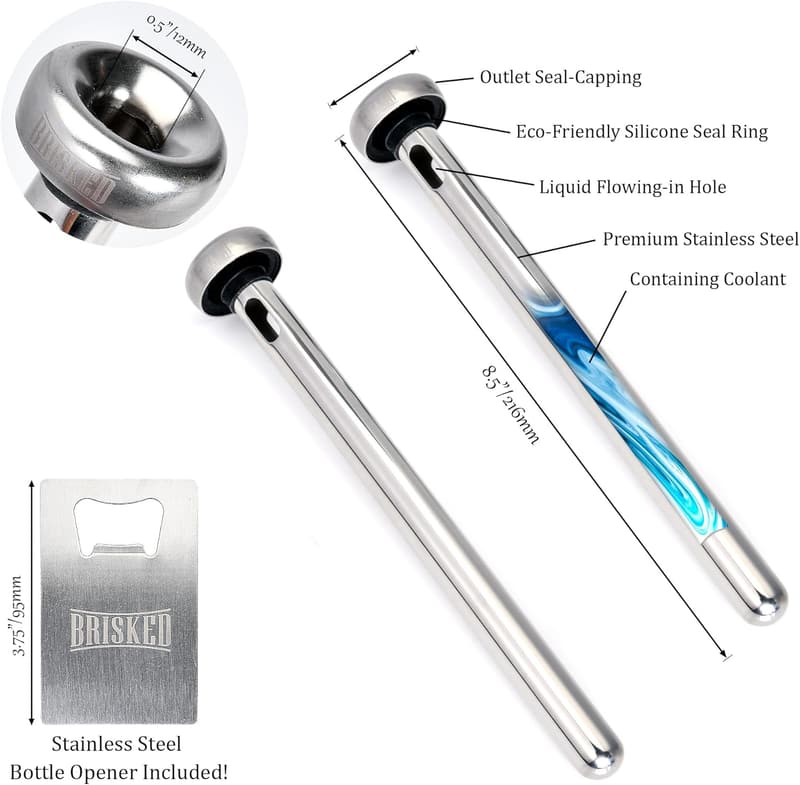 Stainless Steel Beer Chiller Sticks Set | Cool Gifts for Men
