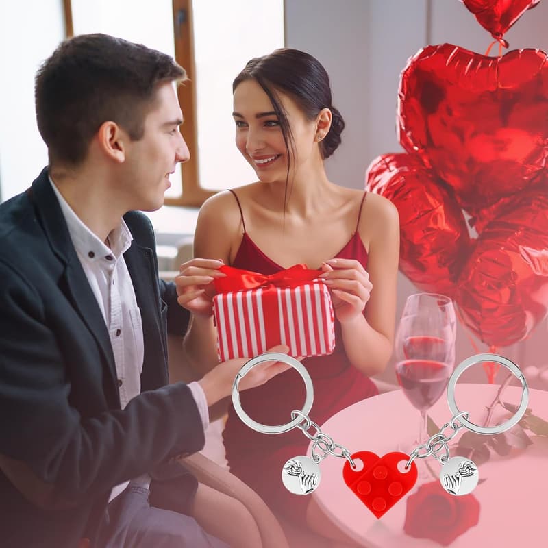 Matching Couple Heart Keychain Set - Perfect Gift for Friends