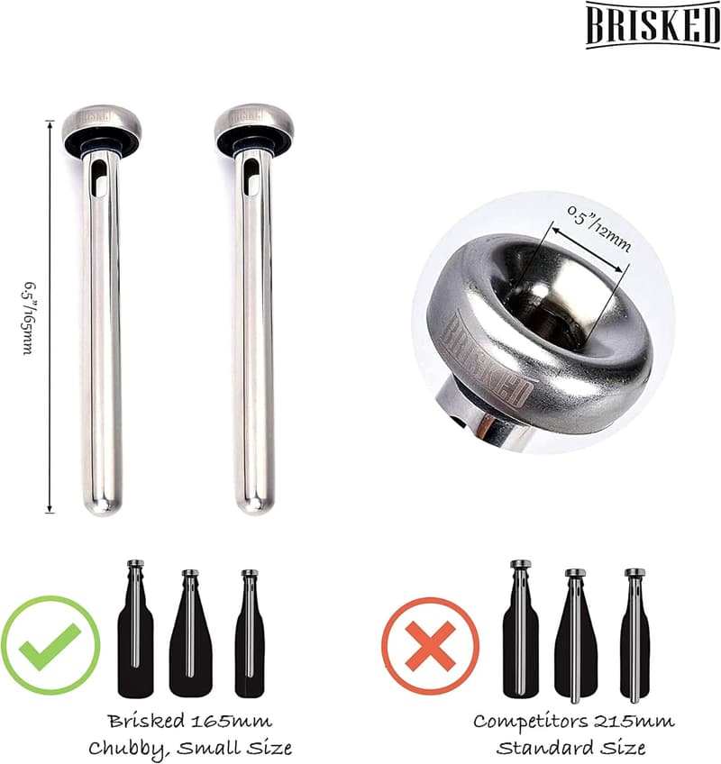 Christmas Beer Chiller Sticks Set | 2 Stainless Steel Coolers