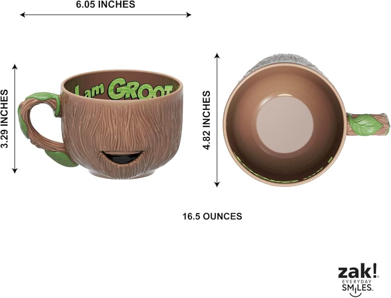 Groot 3D Coffee Mug - Marvel Guardians Collectible (16.5 oz)