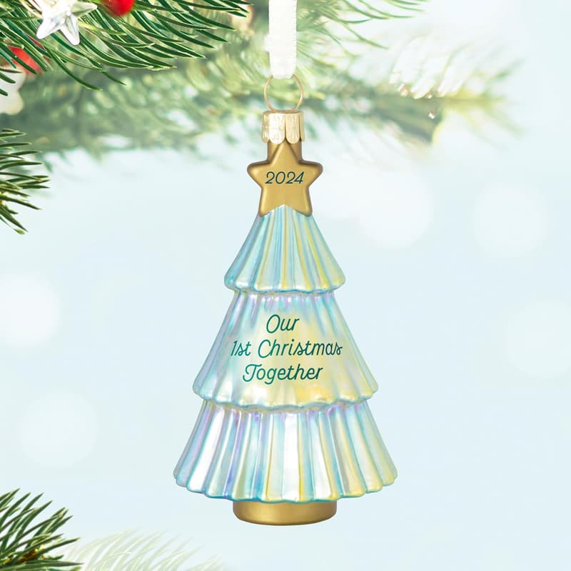 Our First Christmas Together 2024 Glass Ornament for Couples