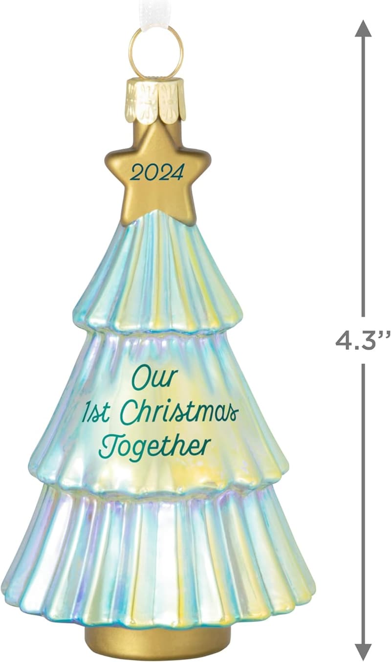 Our First Christmas Together 2024 Glass Ornament for Couples