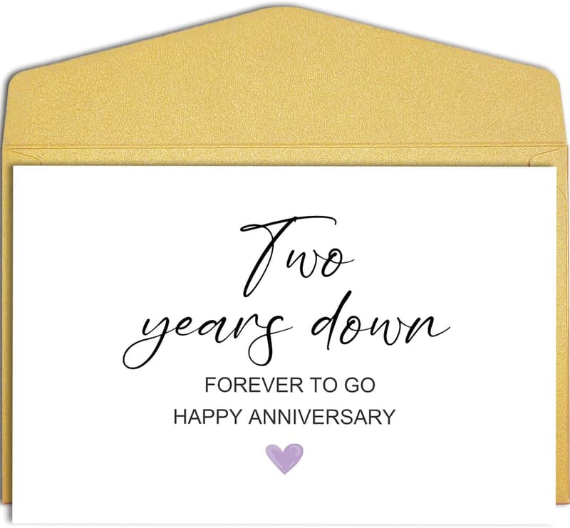 2nd Anniversary Card for Couples - Two Years Down Forever To Go