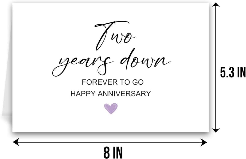 2nd Anniversary Card for Couples - Two Years Down Forever To Go