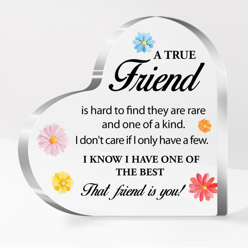 Birthday Gift for Women: True Friend Desk Plaque Decor