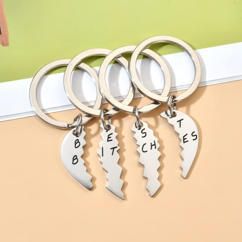 BFF Keychain Set for Women – Matching Friendship Gifts (2-4 Pieces)