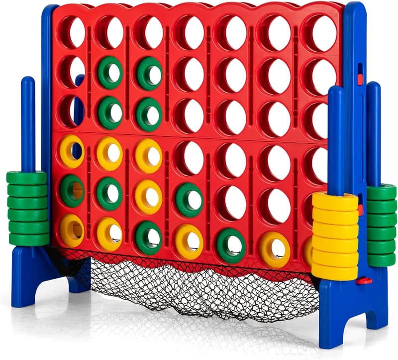 Giant 4-in-A-Row Game Set for Family Fun, 3.5FT & 42 Rings