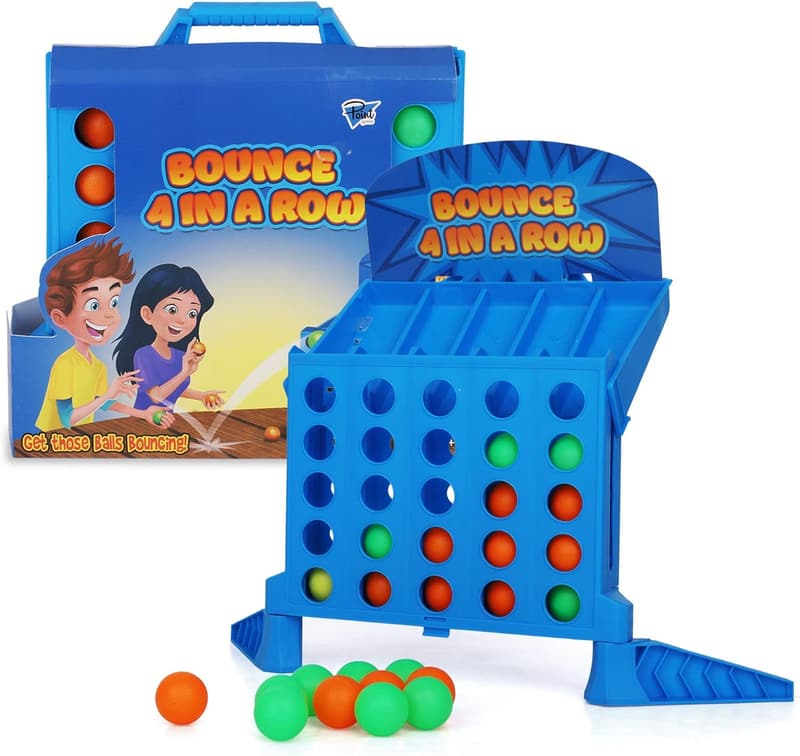 Portable 4 in a Row Game - Travel Storage Case for Ages 6+