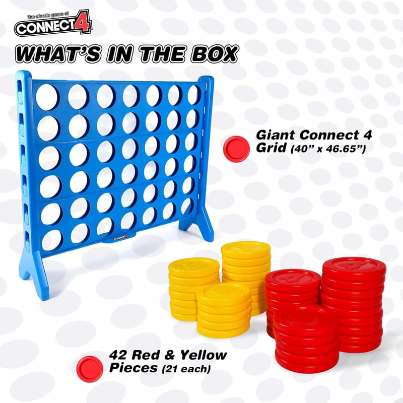 Giant Connect 4 - Super-Sized All-Weather Board Game for Family Fun