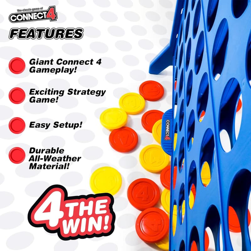 Giant Connect 4 - Super-Sized All-Weather Board Game for Family Fun