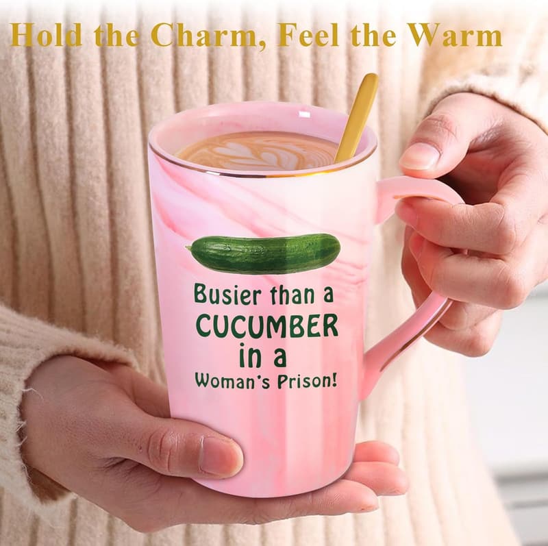 Christmas Personalized Ceramic Coffee Mug with Lid for Women