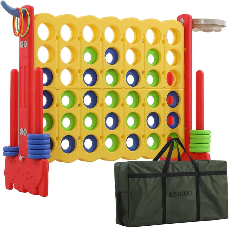 Giant 4-in-A-Row Outdoor Game Set for Family Gatherings