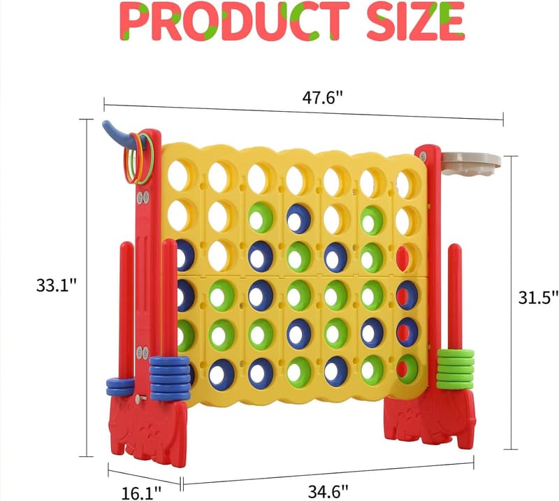 Giant 4-in-A-Row Outdoor Game Set for Family Gatherings