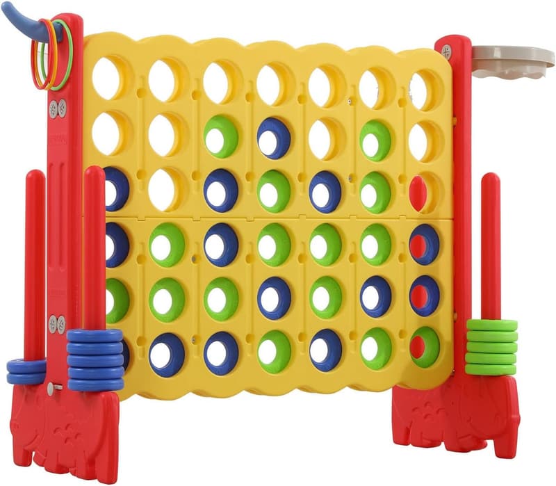 Giant 4-in-A-Row Outdoor Game Set for Family Gatherings