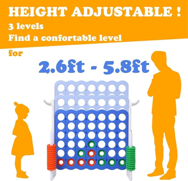 Giant 4-in-Row Connect Game Set for Indoor/Outdoor Fun
