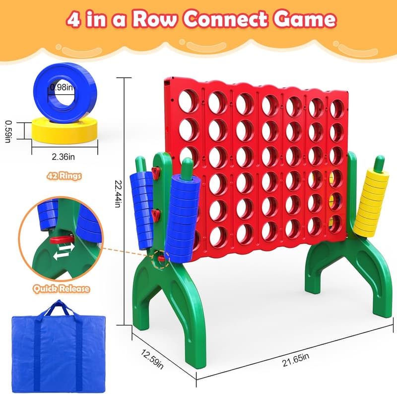 Giant 4-to-Score Connect Game Set – Outdoor/Indoor Family Fun