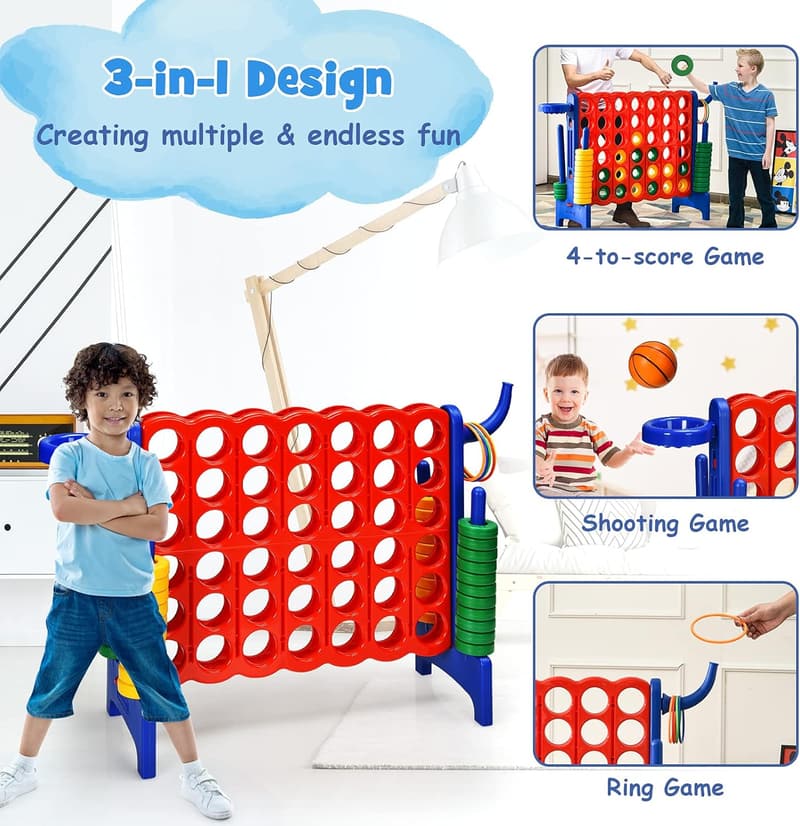 Jumbo 4-to-Score Game Set for Indoor/Outdoor Parties