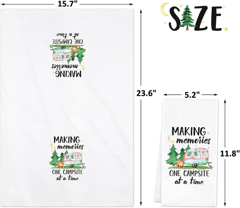 Camping Kitchen Towels Set of 4 with Funny Sayings