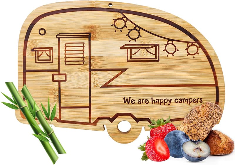 Engraved Bamboo Cutting Board for Camping Couples