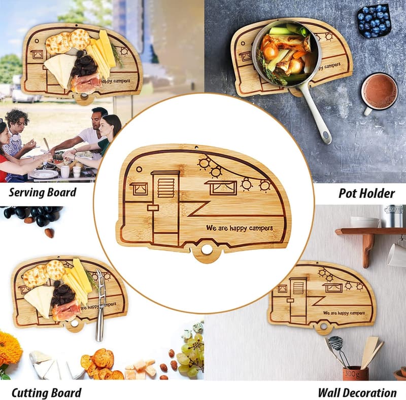 Engraved Bamboo Cutting Board for Camping Couples