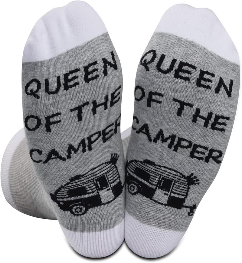 Happy Camper Novelty Socks - Outdoor RV Gift