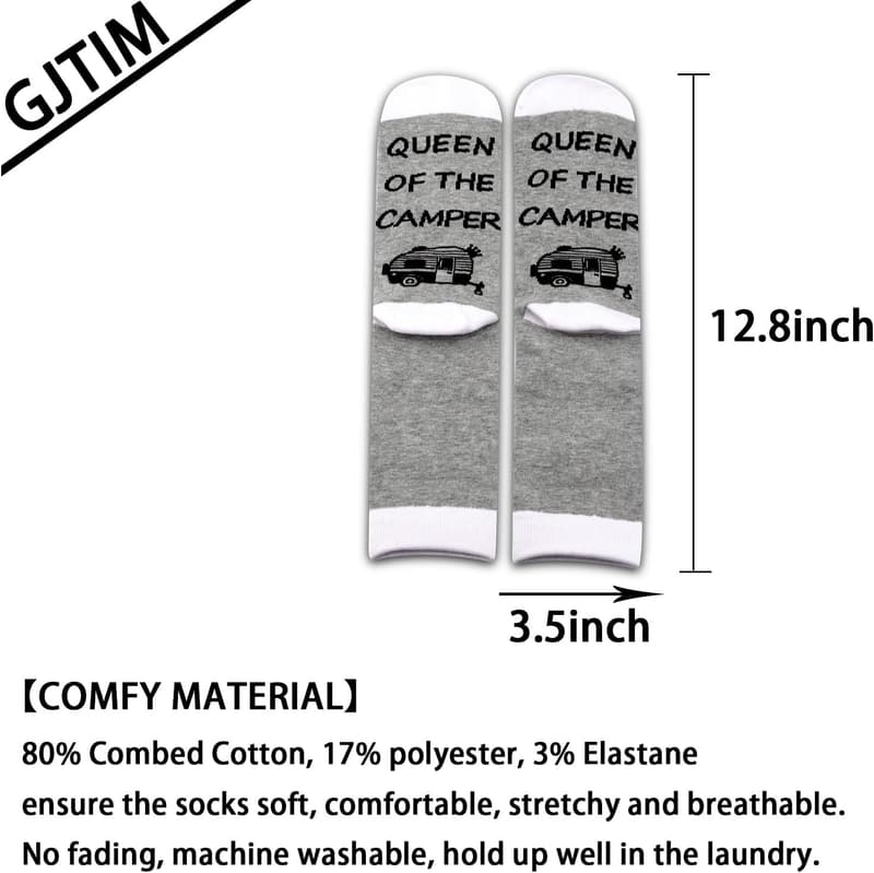 Happy Camper Novelty Socks - Outdoor RV Gift