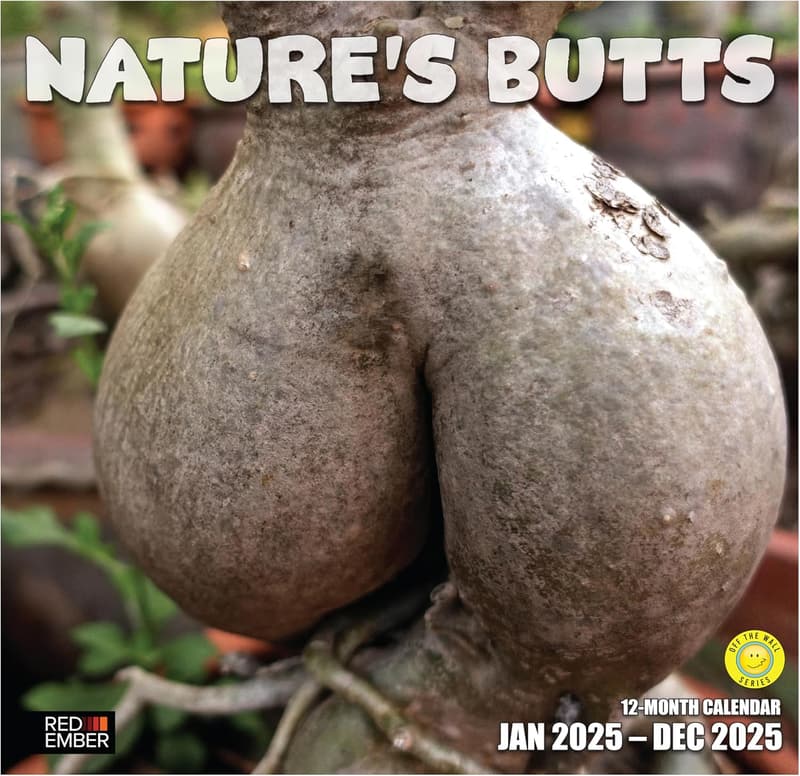 Funny 2025 Wall Calendar | Nature's Butts | 12