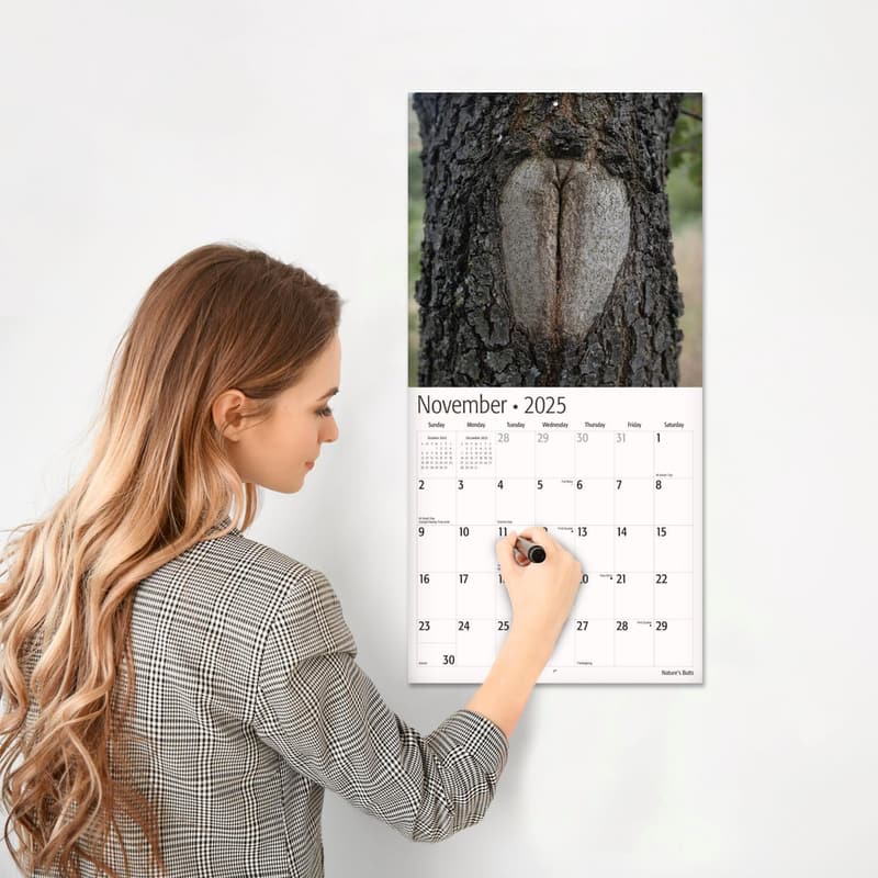 Funny 2025 Wall Calendar | Nature's Butts | 12