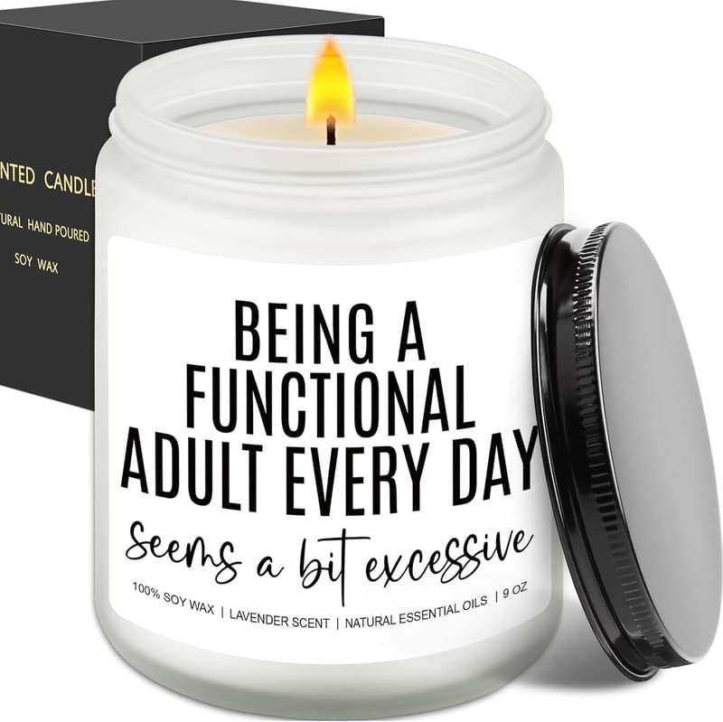 Funny Quote Candle - Witty Self-Care Gift for Coworkers