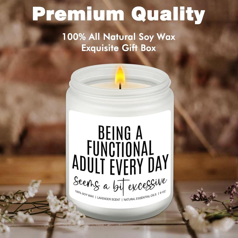 Funny Quote Candle - Witty Self-Care Gift for Coworkers