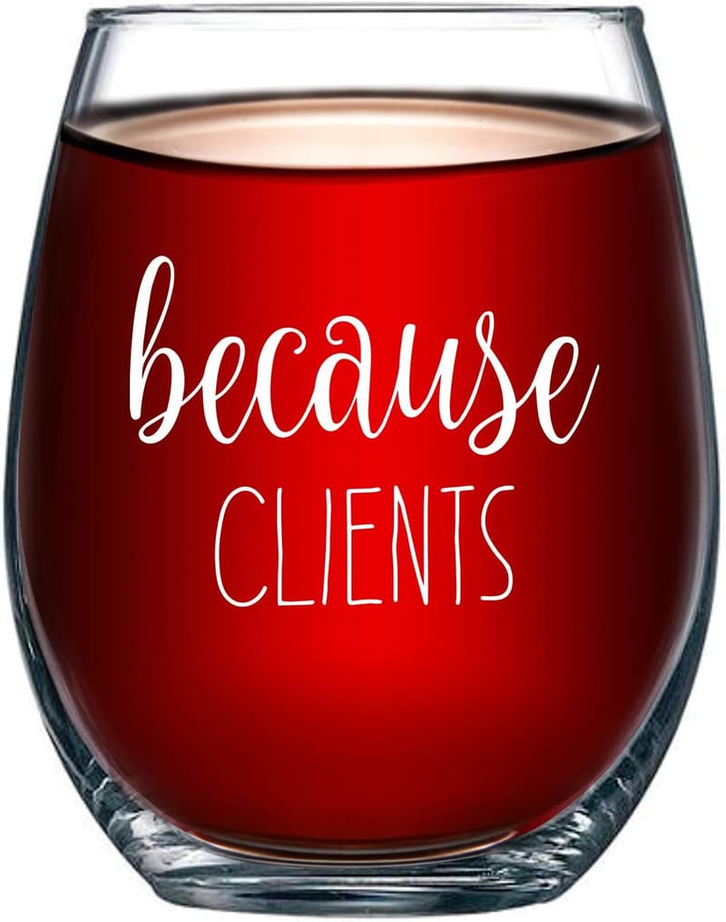 Funny Stemless Wine Glass 15oz - Ideal Gift for Hairdressers, Realtors