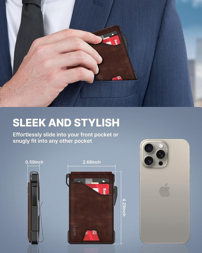Men's Slim RFID-Blocking Tactical Wallet - Genuine Leather