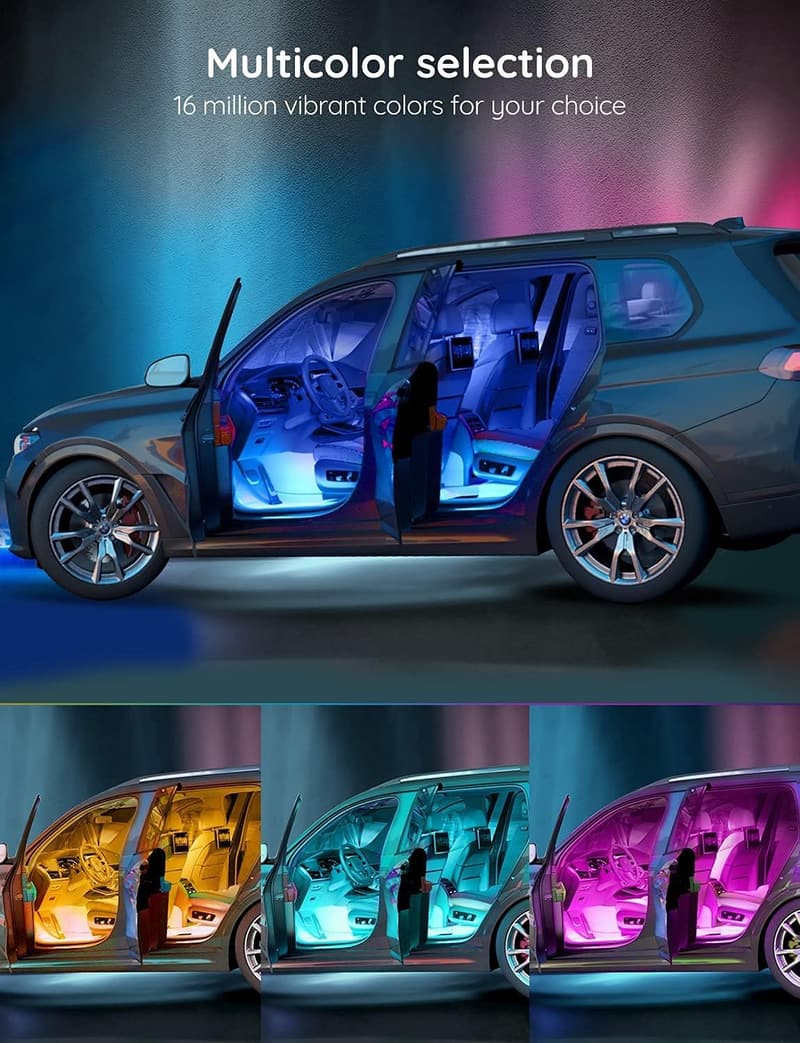 Smart RGB Car LED Lights with App Control & Music Mode