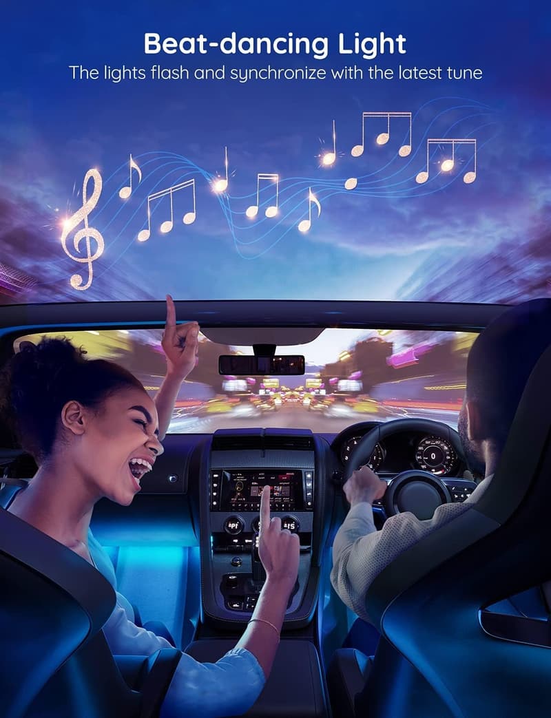 Smart RGB Car LED Lights with App Control & Music Mode