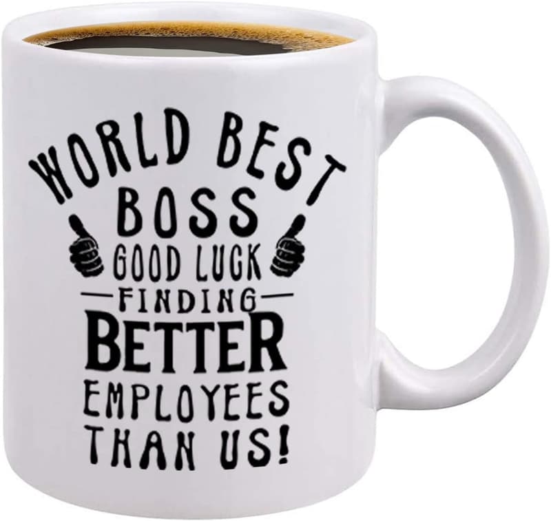 Funny Boss Farewell Mug - 11oz Good Luck Gift for Him/Her
