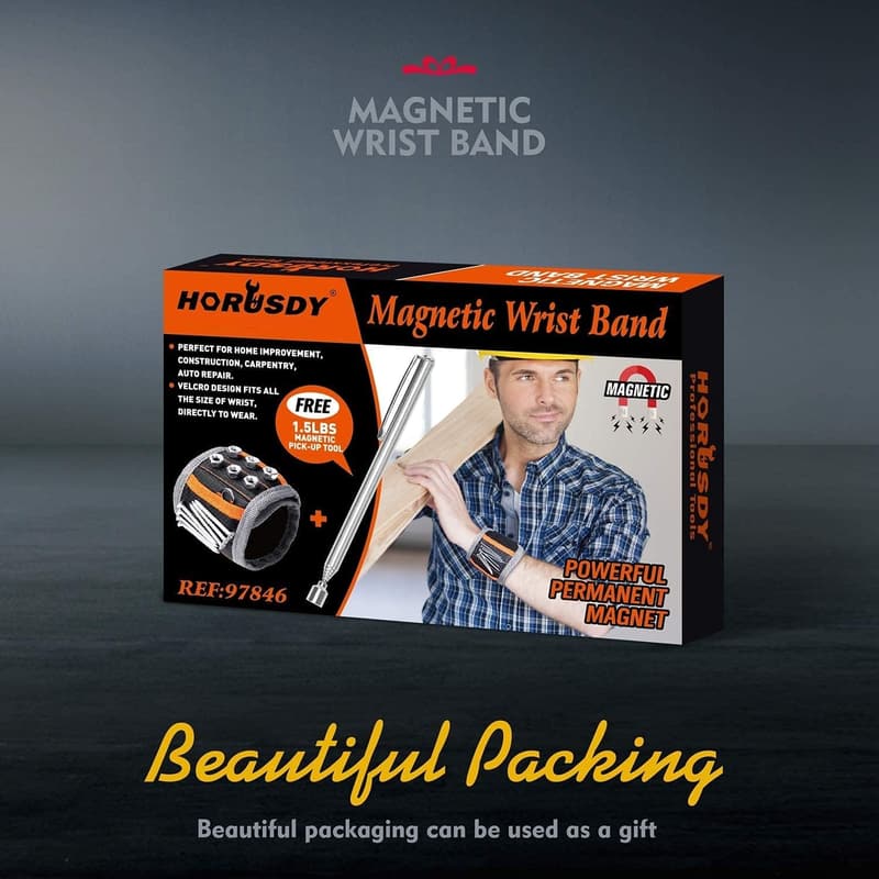 Magnetic Wristband Tool Gift for Dad with Strong Magnets