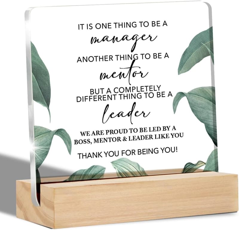 Leader Mentor Desk Sign - Acrylic Keepsake for Office Decor