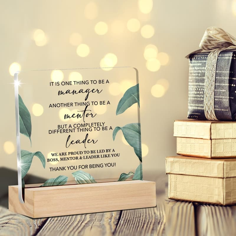 Leader Mentor Desk Sign - Acrylic Keepsake for Office Decor